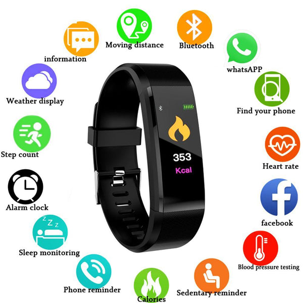 New Smartwatch Fitness Tracker Heart Rate Monitor Android iOS