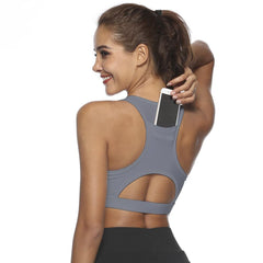 Women’s Breathable Sports Bra with Back Pocket