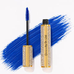 Mega Volume Vegan Mascara Black and Blue – Smudge-Proof with Handmade Diamond Case