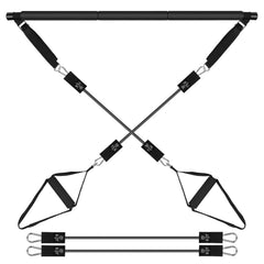 Pilates Bar Kit with 100LBS Resistance Bands Multifunctional Pilates Yoga Toning Bar Full Body Exercise Equipment Set for Beginners Intermediates Prof