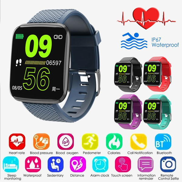 Sport Smartwatch IP67 Waterproof Fitness Tracker Heart Rate Monitor
