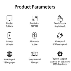 Sport Smartwatch IP67 Waterproof Fitness Tracker Heart Rate Monitor