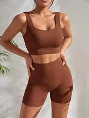 Women's Seamless Ribbed Yoga Set