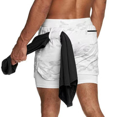 Camo Running Shorts Men Gym Sports Shorts 2 In 1 Quick Dry Workout Training Gym Fitness Jogging Short Pants Summer Men Shorts  Men's Running Gym Shorts Breathable with Pockets Quick Dry Sportswear