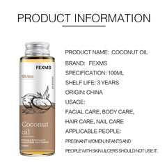 Coconut Essential Oil 100ml Skin Massage Glass Bottle