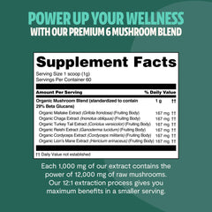 Organic Mushroom Extract Powder Blend