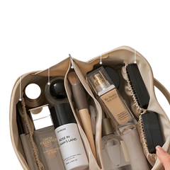 Large Capacity Leather Travel Makeup Bag Organizer