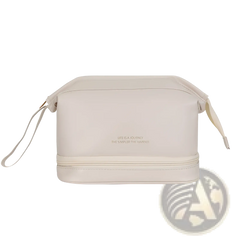 Large Capacity Leather Travel Makeup Bag Organizer