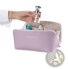 Large Capacity Leather Travel Makeup Bag Organizer