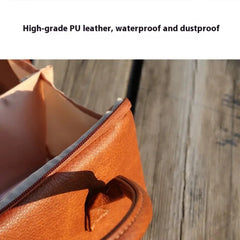 Large Tan Pu Leather Travel Makeup and Toiletry Organizer