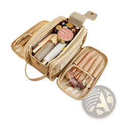 Large Travel Toiletry Bag Hanging Leather Makeup Case