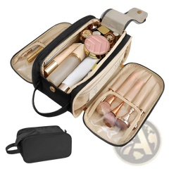 Large Travel Toiletry Bag Hanging Leather Makeup Case