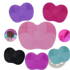 Makeup Brush Cleaning Mat Heart Shaped Silicone Pad