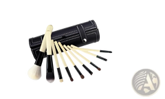Makeup Brush Set 10 Piece Gold and Black with Case