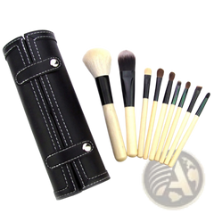 Makeup Brush Set 10 Piece Gold and Black with Case