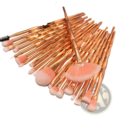 Makeup Brush Set 20 Piece Rose Gold and Glitter