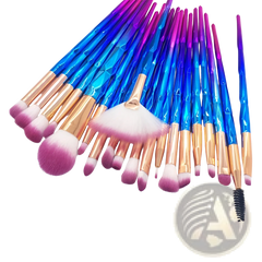Makeup Brush Set 20 Piece Rose Gold and Glitter