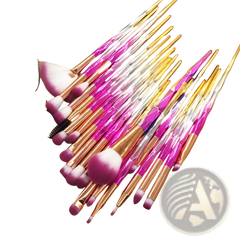 Makeup Brush Set 20 Piece Rose Gold and Glitter