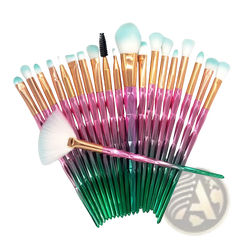 Makeup Brush Set 20 Piece Rose Gold and Glitter
