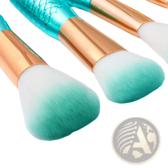 Mermaid Makeup Brush Set 11pcs Synthetic Fiber Kit