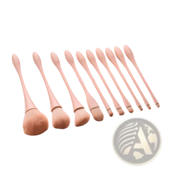 Pink Makeup Brush Set 10pc Professional Nylon Tools