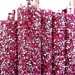 Rhinestone Makeup Brush Set with Bag 10 Piece Pink