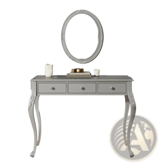 Luxury Makeup Vanity Desk With Oval Mirror, 3-Drawer Dressing Table For Jewelry Storage, Elegant Console Table For Entryway, Living Room & Bedroom, Stylish Home Decor,Silver