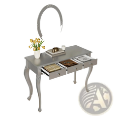 Luxury Makeup Vanity Desk With Oval Mirror, 3-Drawer Dressing Table For Jewelry Storage, Elegant Console Table For Entryway, Living Room & Bedroom, Stylish Home Decor,Silver